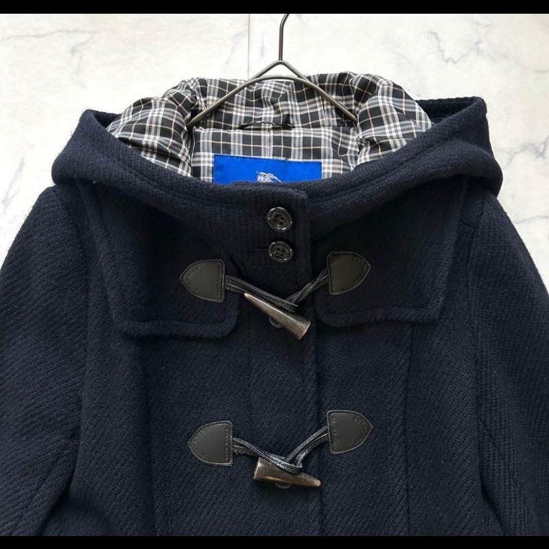 Burberry立領牛角釦連帽外套-7