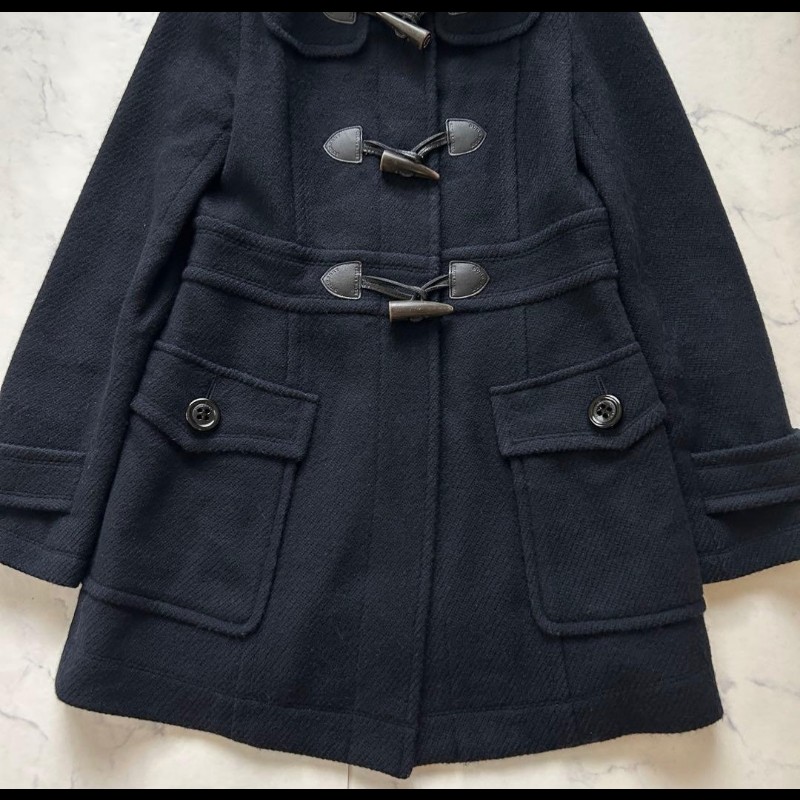 Burberry立領牛角釦連帽外套-8