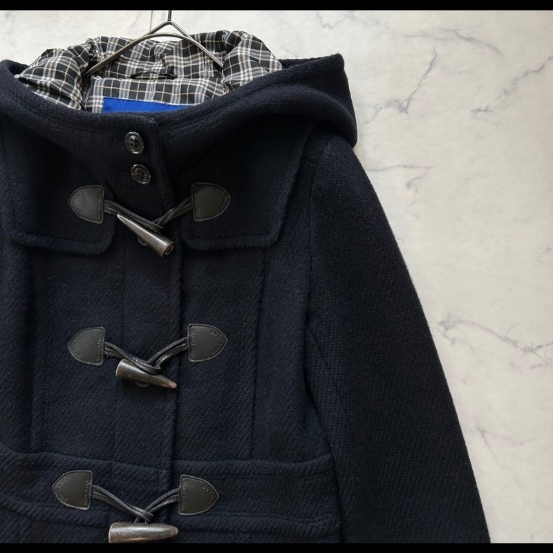 Burberry立領牛角釦連帽外套-9