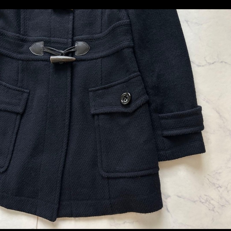 Burberry立領牛角釦連帽外套-10