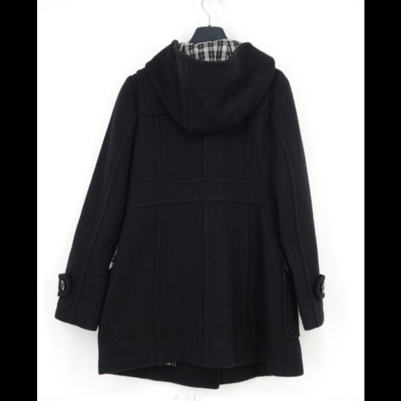 Burberry立領牛角釦連帽外套-11