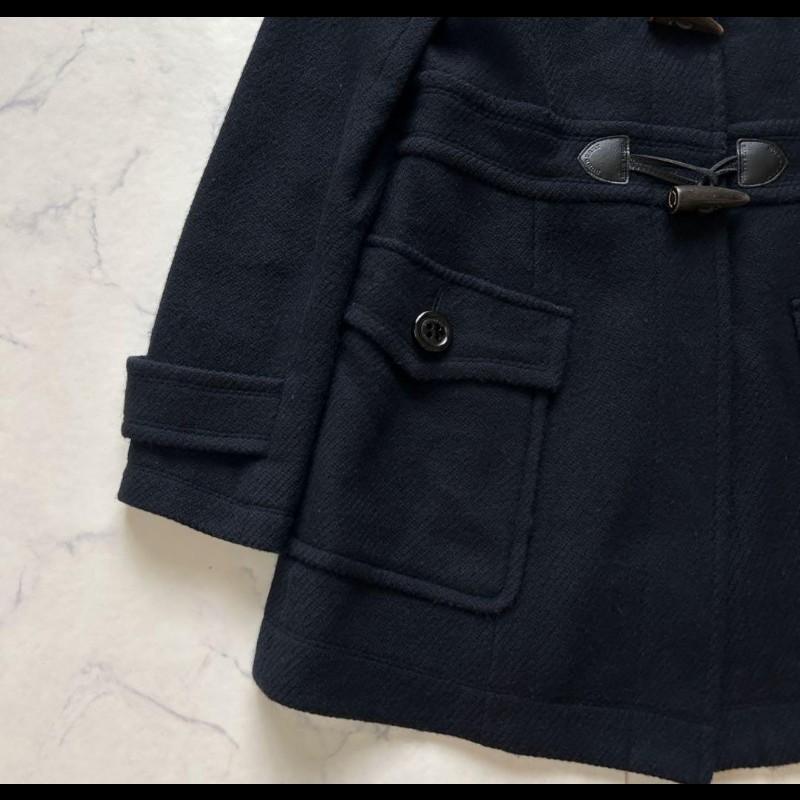 Burberry立領牛角釦連帽外套-20