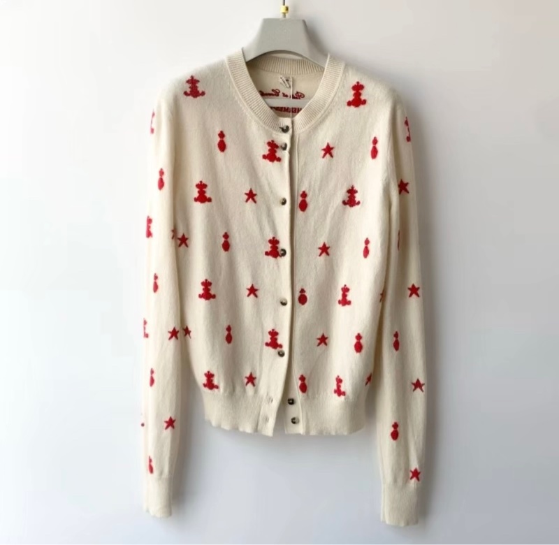 95新 HERMES愛馬仕 毛衣白色女裝38碼 無配件-0