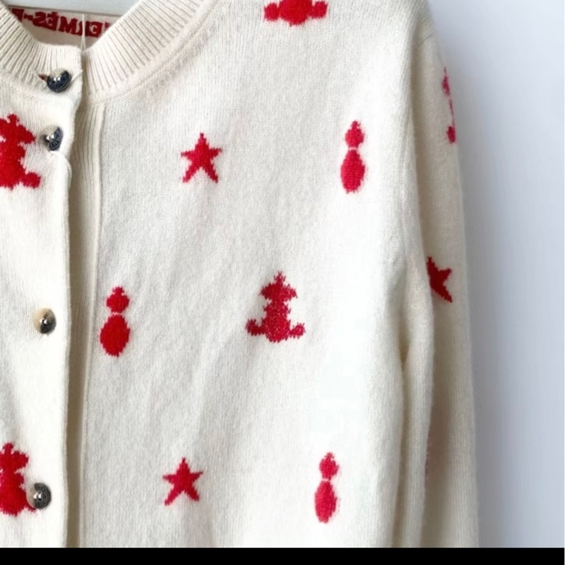 95新 HERMES愛馬仕 毛衣白色女裝38碼 無配件-3