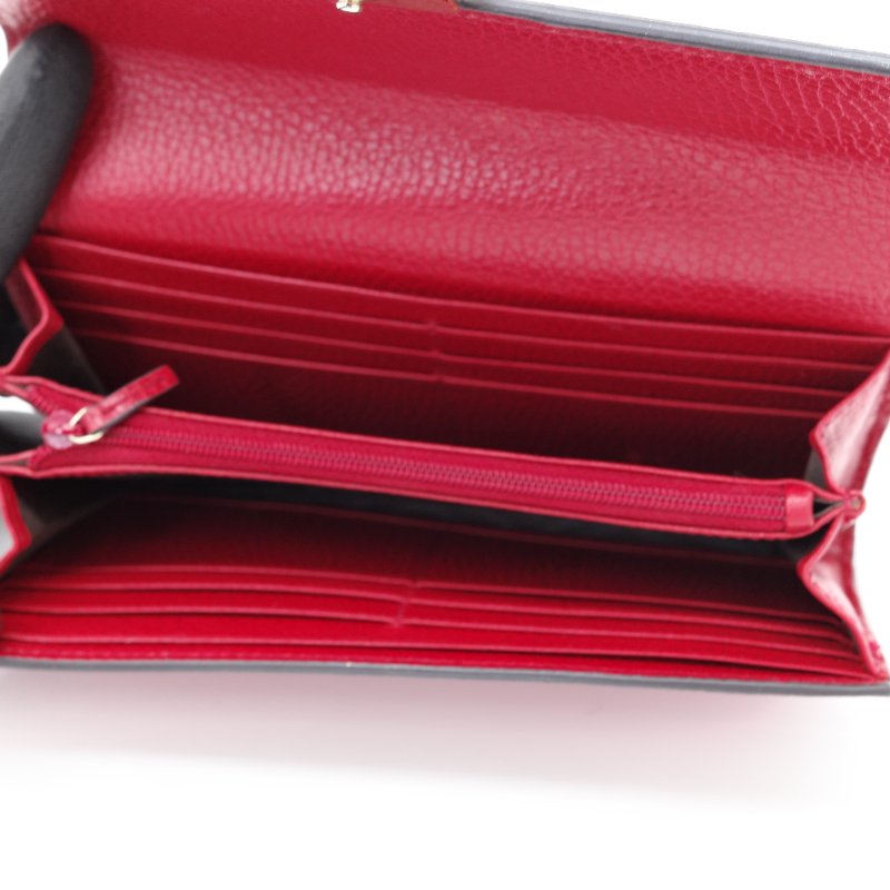 Gucci 古馳 金屬雙G LOGO 荔枝紋 牛皮 扣式長夾-8