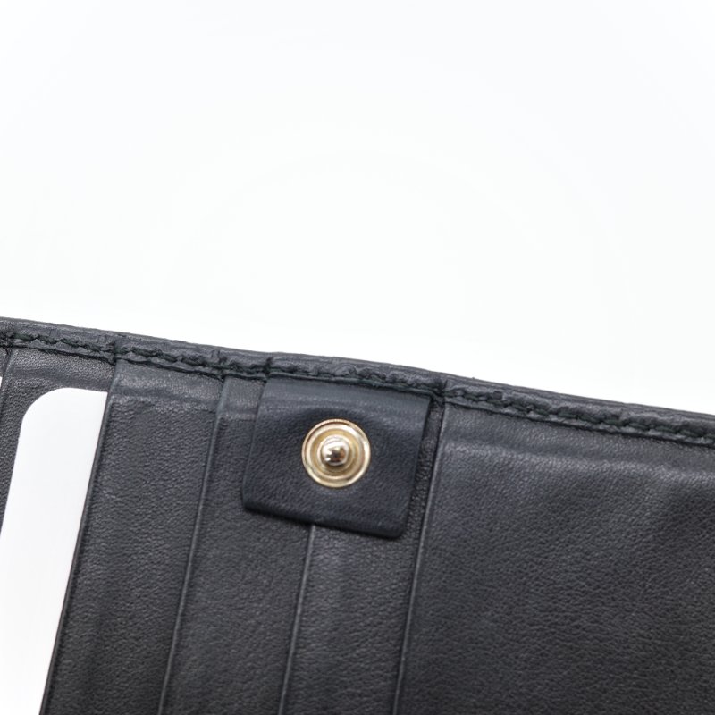 Gucci 古馳 經典小雙G LOGO皮革壓紋 黑色 牛皮 扣式長夾-10