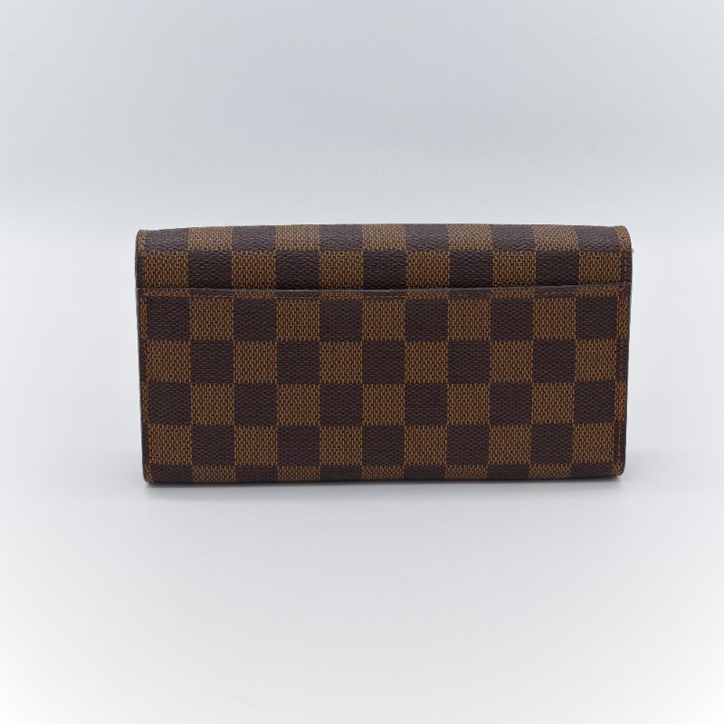 Louis Vuitton 路易威登 Damier Ebene Sarah 棕色 棋盤格 帆布 長夾-4