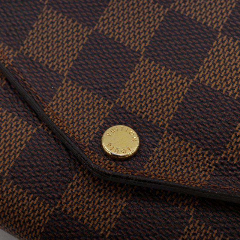 Louis Vuitton 路易威登 Damier Ebene Sarah 棕色 棋盤格 帆布 長夾-5
