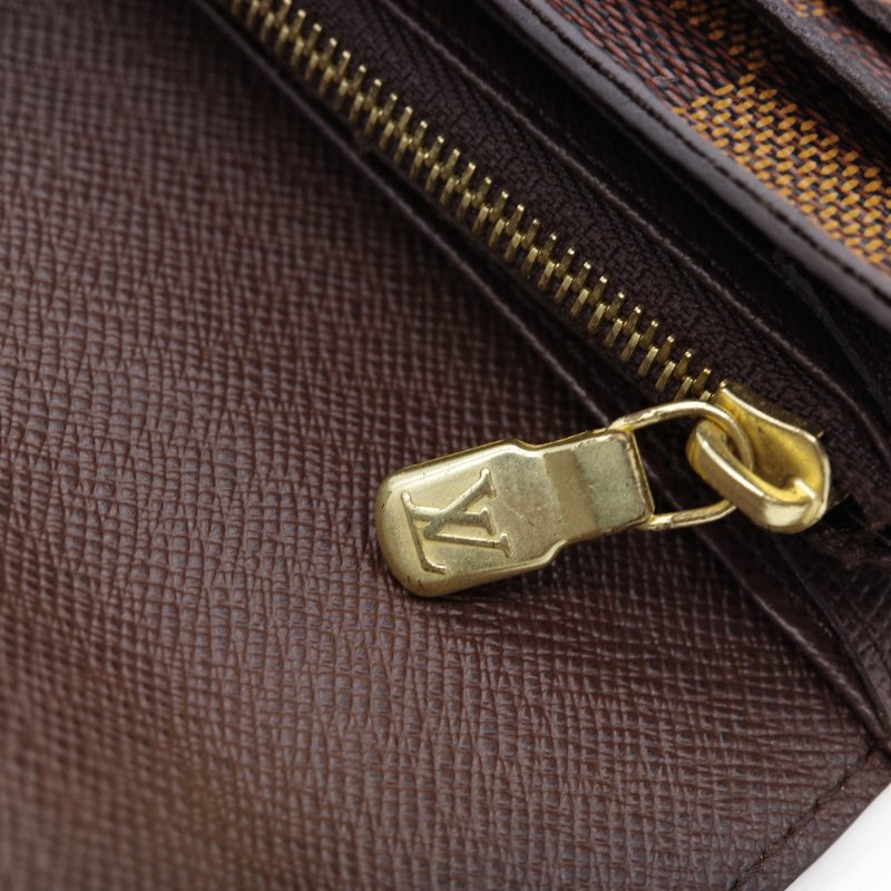 Louis Vuitton 路易威登 Damier Ebene Sarah 棕色 棋盤格 帆布 長夾-11
