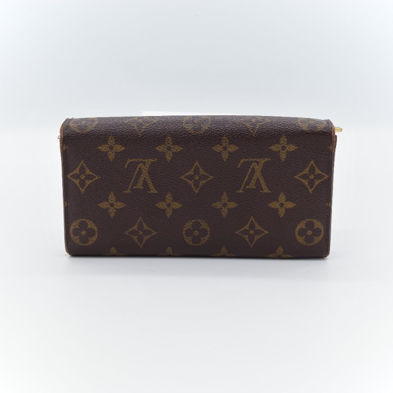 Louis Vuitton 路易威登 Sarah 經典老花 棕色 帆布 扣式長夾-2