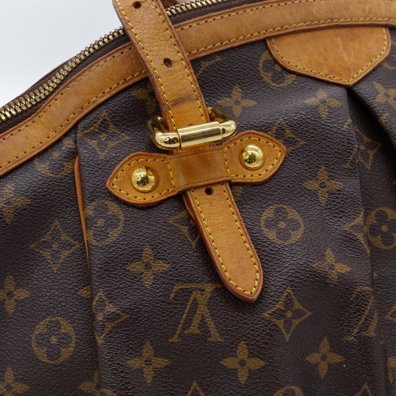 Louis Vuitton 路易威登 Tivoli GM Monogram 棕色 帆布 牛皮 手提包 水餃包-6