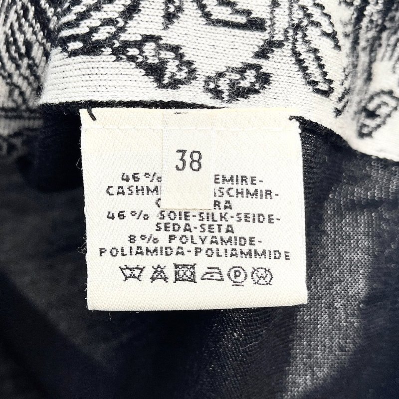 HERMES 叢林之愛系列黑白豹羊絨針織短袖 38號衣長54cm，胸圍96cm 98新-4