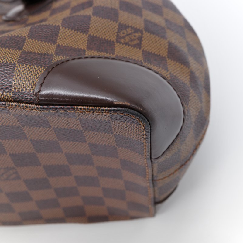 Louis Vuitton 路易威登 Damier Ebene Hampstead MM 棕色 紅色內裡 棋盤格 帆布 肩背包 托特包-9