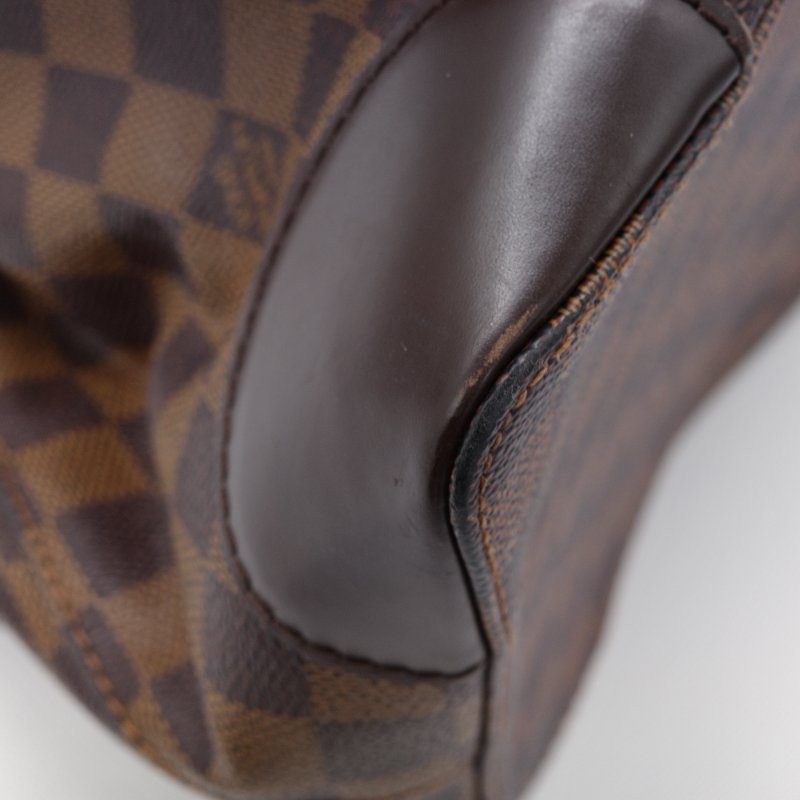 Louis Vuitton 路易威登 Damier Ebene Hampstead MM 棕色 紅色內裡 棋盤格 帆布 肩背包 托特包-10