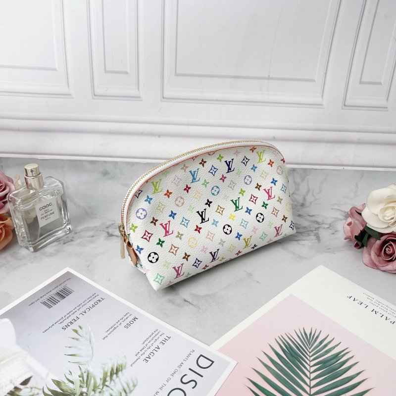 LV 白三彩小號貝殼包化妝包 17×11×6cm 99新配件塵袋-2