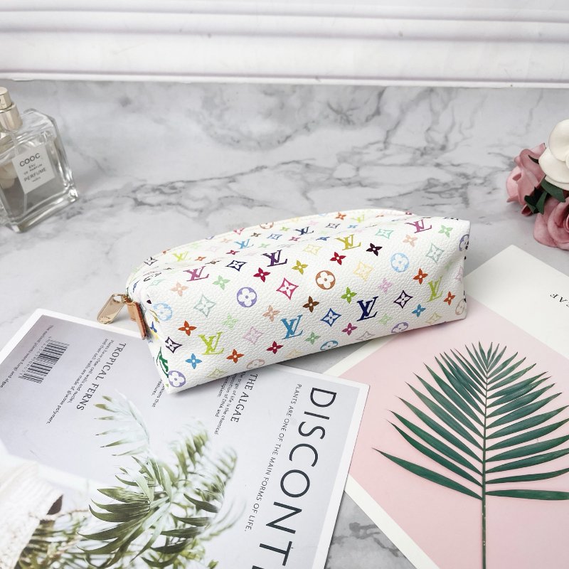 LV 白三彩小號貝殼包化妝包 17×11×6cm 99新配件塵袋-4