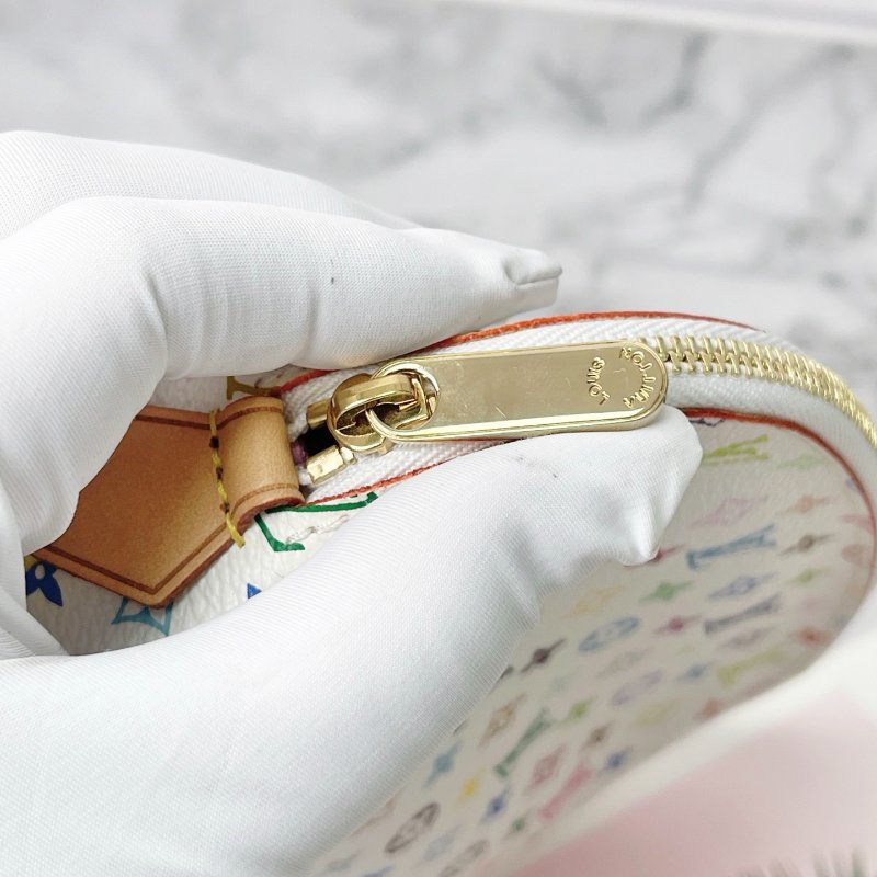 LV 白三彩小號貝殼包化妝包 17×11×6cm 99新配件塵袋-6