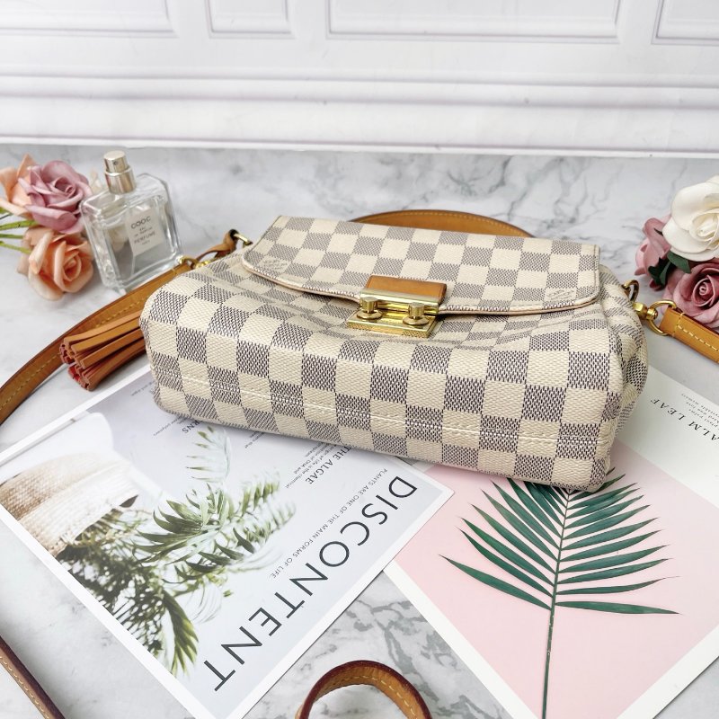 LV 白色棋盤格CROISETTE23*16*8 98新配件塵袋-4