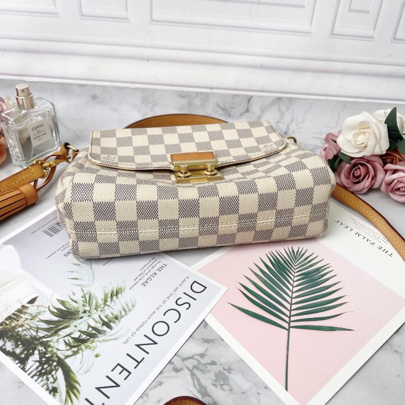 LV 白色棋盤格CROISETTE23*16*8 98新配件塵袋-5