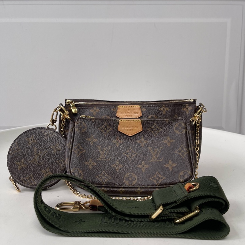 LV/路易威登 綠肩帶老花五合一-0