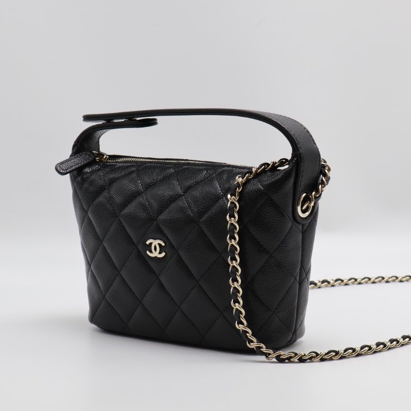 CHANEL Hobo飯盒包 - 黑金-6