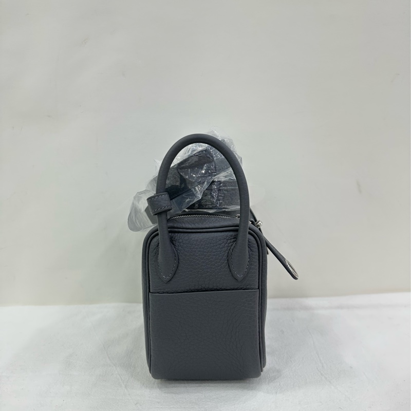Hermes 愛馬仕mini lindy 石板灰銀扣W刻 全新全套 票 盒子-2