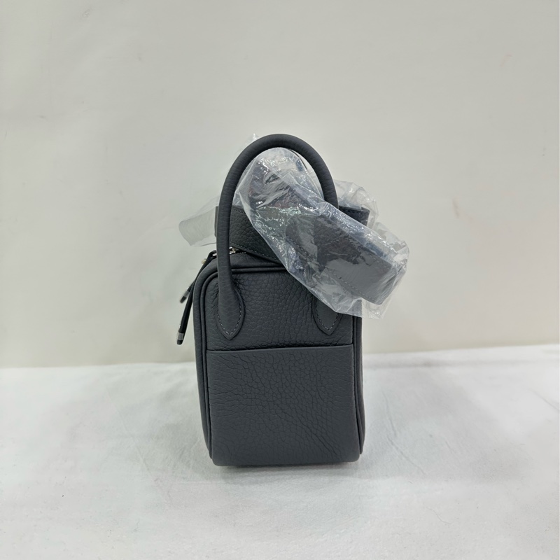 Hermes 愛馬仕mini lindy 石板灰銀扣W刻 全新全套 票 盒子-4