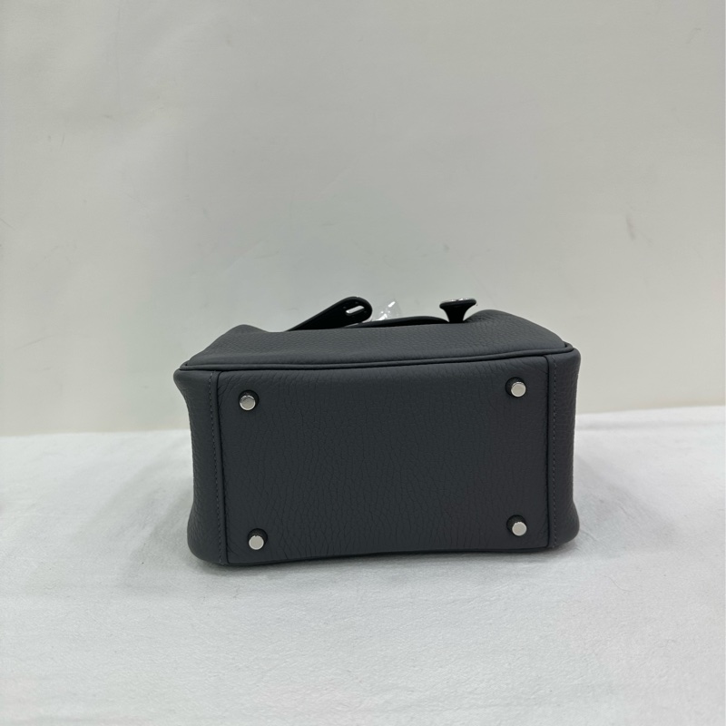 Hermes 愛馬仕mini lindy 石板灰銀扣W刻 全新全套 票 盒子-5