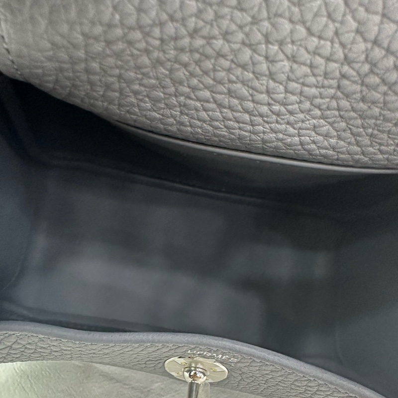Hermes 愛馬仕mini lindy 石板灰銀扣W刻 全新全套 票 盒子-6