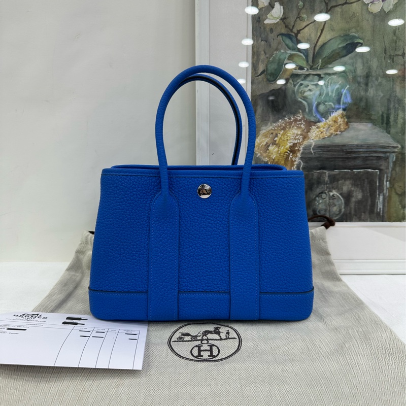 愛馬仕 garden mini花園水妖藍銀扣 k刻 有購證-0