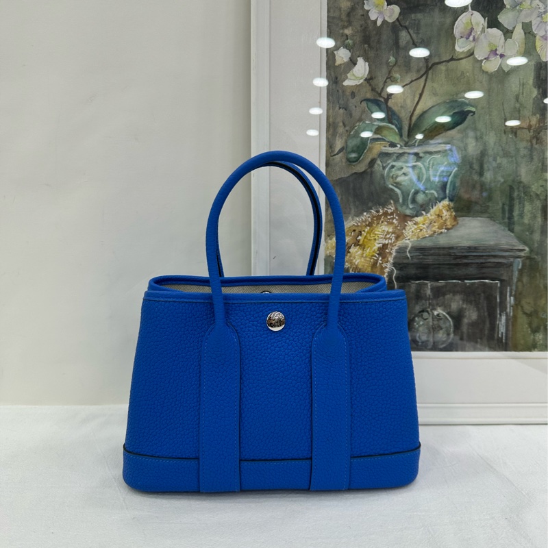 愛馬仕 garden mini花園水妖藍銀扣 k刻 有購證-2