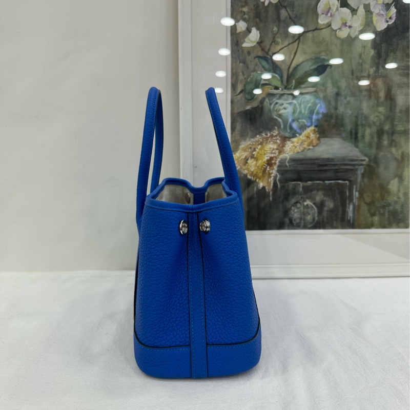 愛馬仕 garden mini花園水妖藍銀扣 k刻 有購證-3