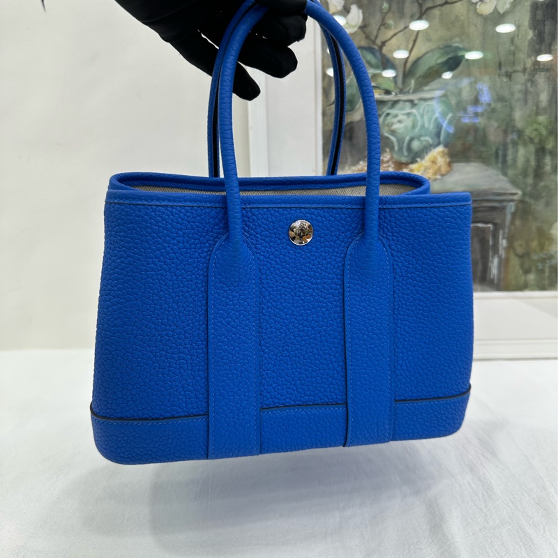 愛馬仕 garden mini花園水妖藍銀扣 k刻 有購證-6