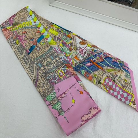HERMES愛馬仕 絲巾 Twilly 小馬驛站長款 全新