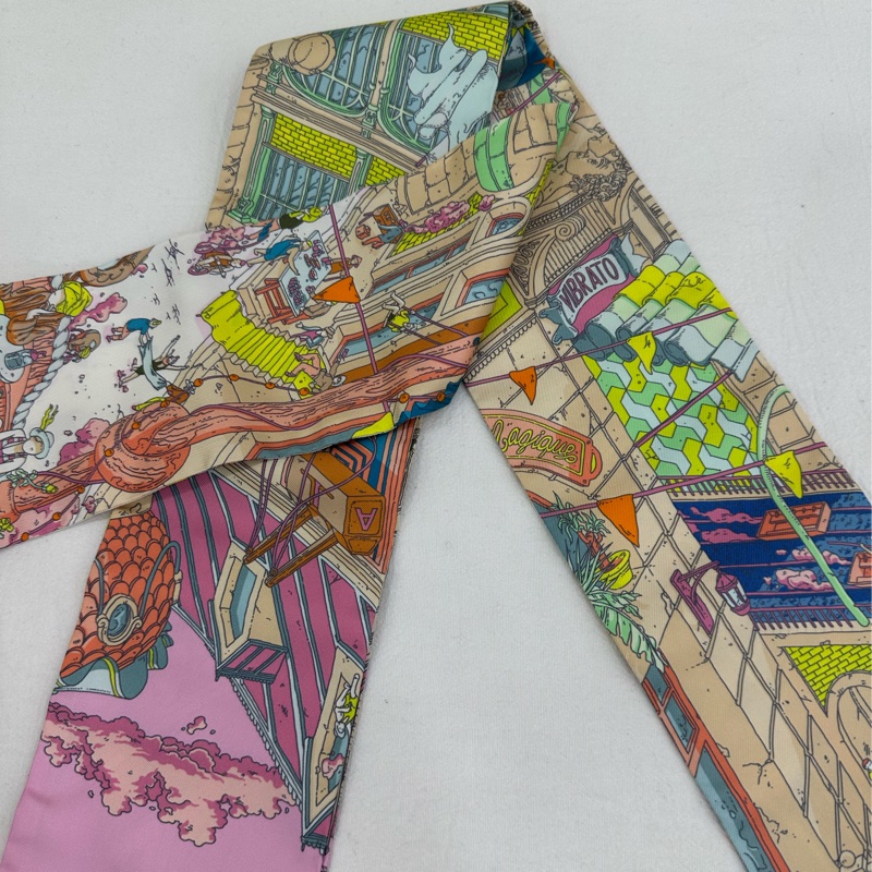 HERMES愛馬仕 絲巾 Twilly 小馬驛站長款 全新-4