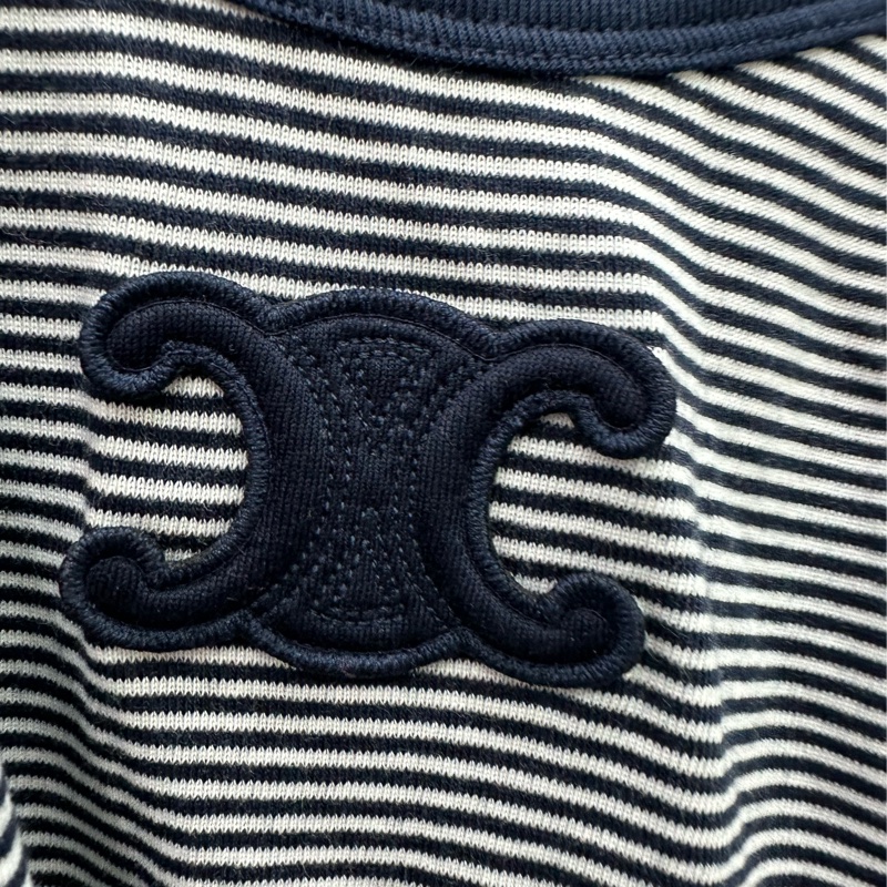 CELINE賽琳 凱旋門標誌條紋背心 L碼 全新 25新款 短版吊帶-2