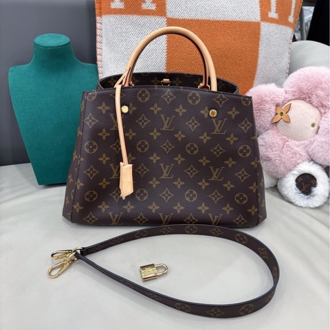 LV 老花中號蒙田，33×23，成色超級新98新