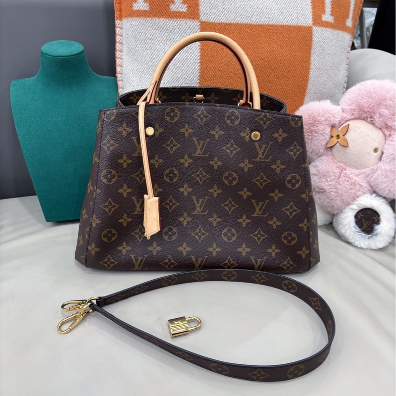 LV 老花中號蒙田，33×23，成色超級新98新-0