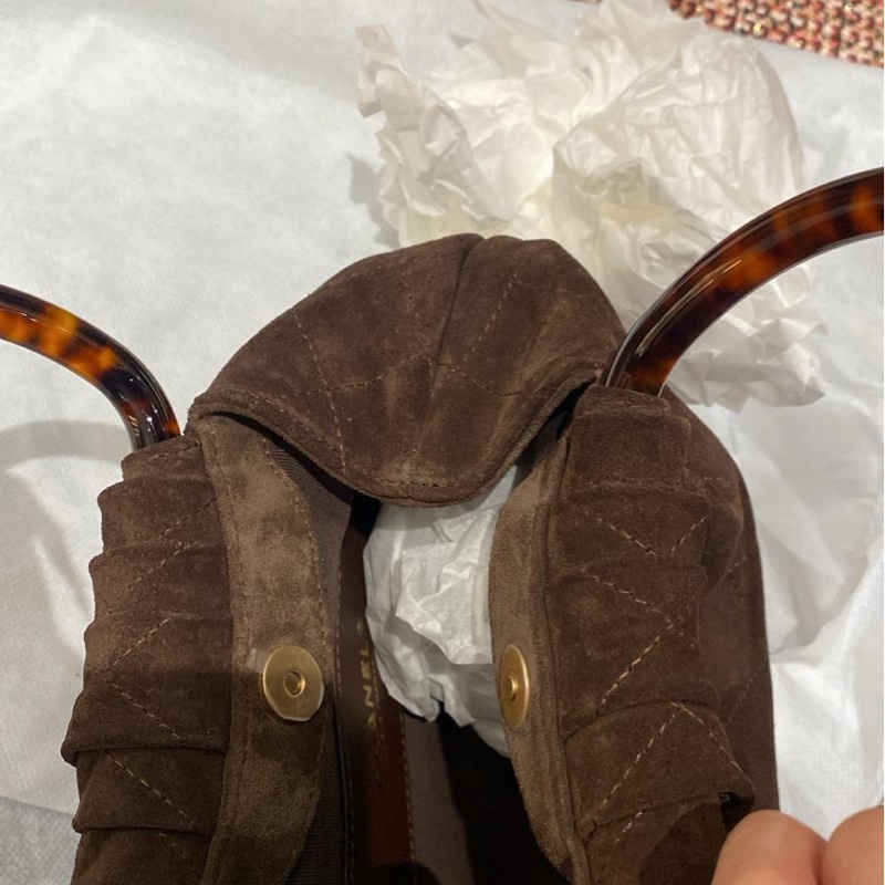 Chanel香奈兒26c春夏限定麂皮玳瑁元寶包深棕色小號-2