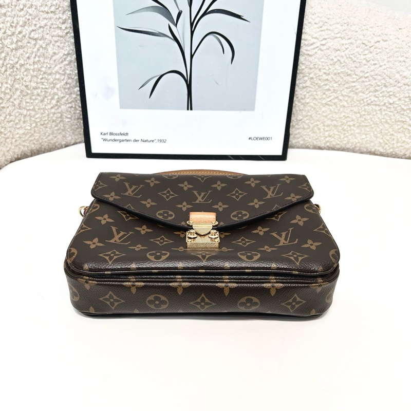 95新Louis Vuitton/路易威登 Pochette Metis 棕色老花邮差包 手提单肩斜挎包-2