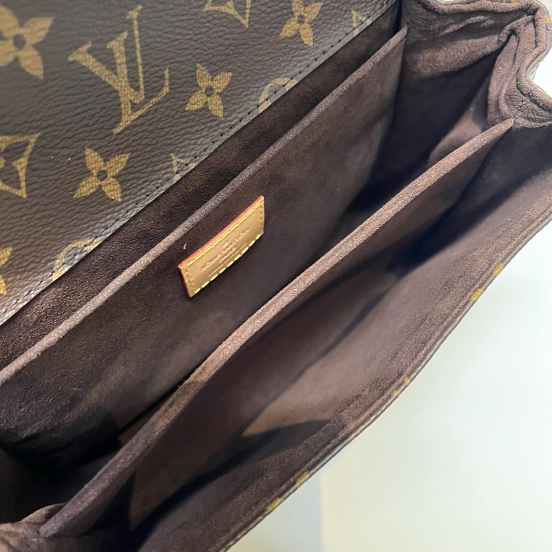 95新Louis Vuitton/路易威登 Pochette Metis 棕色老花邮差包 手提单肩斜挎包-4