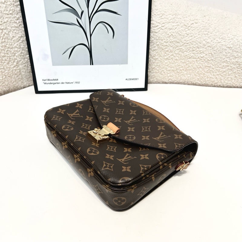 95新Louis Vuitton/路易威登 Pochette Metis 棕色老花邮差包 手提单肩斜挎包-5