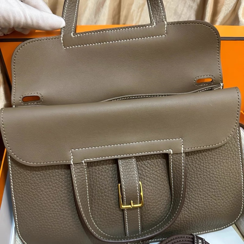 有購證🩷 halzan25 大象灰金扣 手提單肩斜挎包 哈喇子包 Z刻 大全套有發票-7