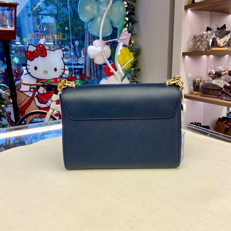 98新LV 路易威登  Twist 系列 藍色水波紋扭扭包 中號  尺寸：23*16*-1