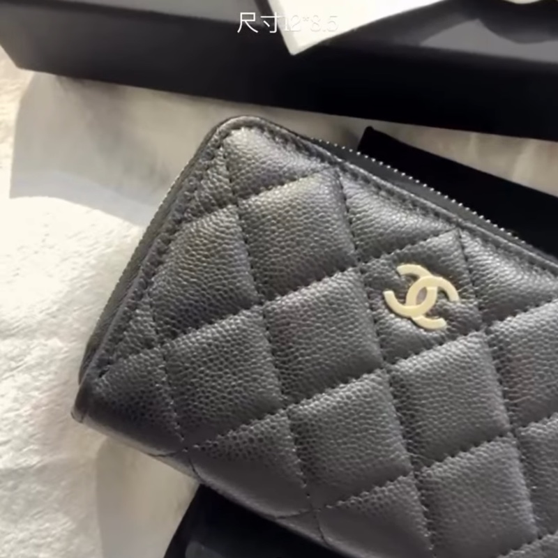 Chanel 加大款拉鍊錢包 近新，膜還在-0