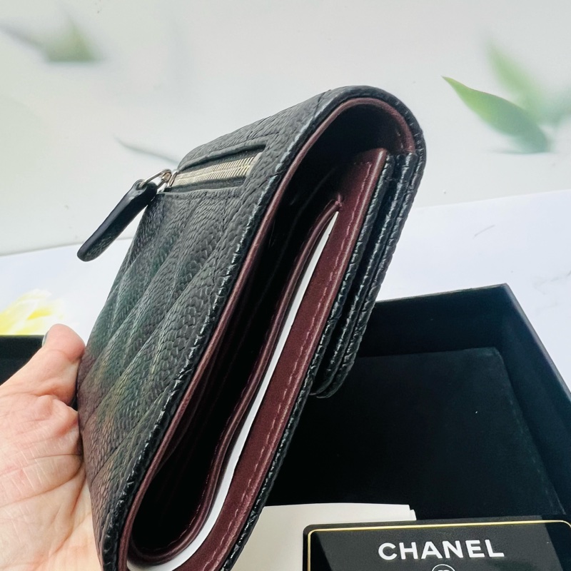 香奈兒三折荔枝牛皮短夾-5
