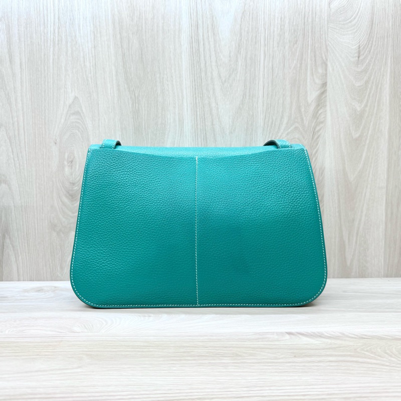 Hermers U4絲絨綠T/C皮金釦halzan31五用包-1