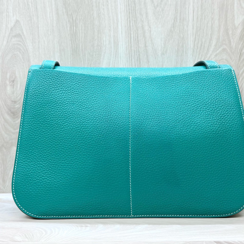 Hermers U4絲絨綠T/C皮金釦halzan31五用包-17