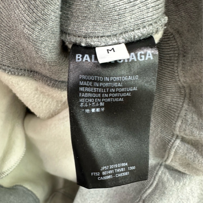 Balenciaga 巴黎世家 灰色刺繡雙B衛衣 M碼-4