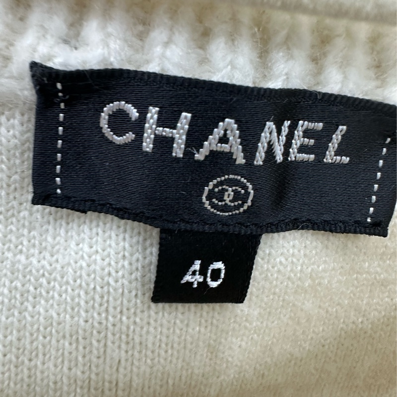 Chanel 白色拼粉黑羊絨外套 40碼-2